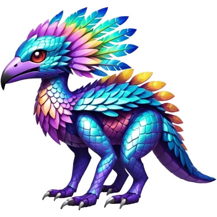  exotic tropical iridescent cyber-Protogen-Fakémon-Pokémon-Vernid-creature emoji