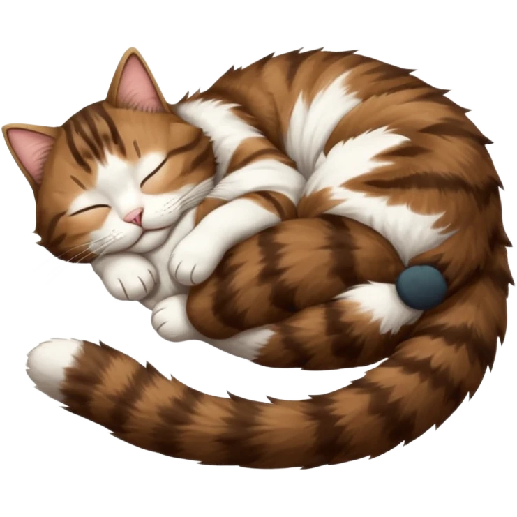 dark brown tabby and white cat sleeping upside down emoji
