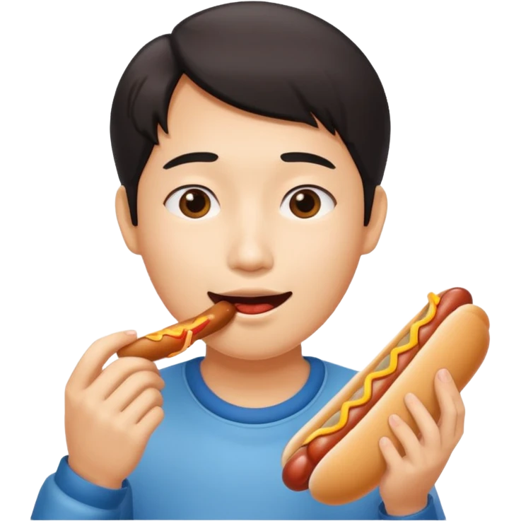 Asian eating dog emoji