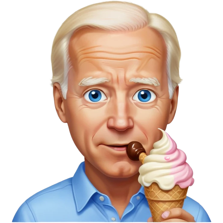 Joe Biden blue eyes eating ice cream  emoji