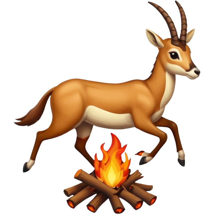 Springbok. Camp fire emoji