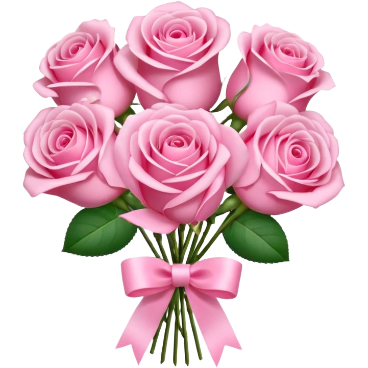 pink rose bouquet with pink ribbons  emoji