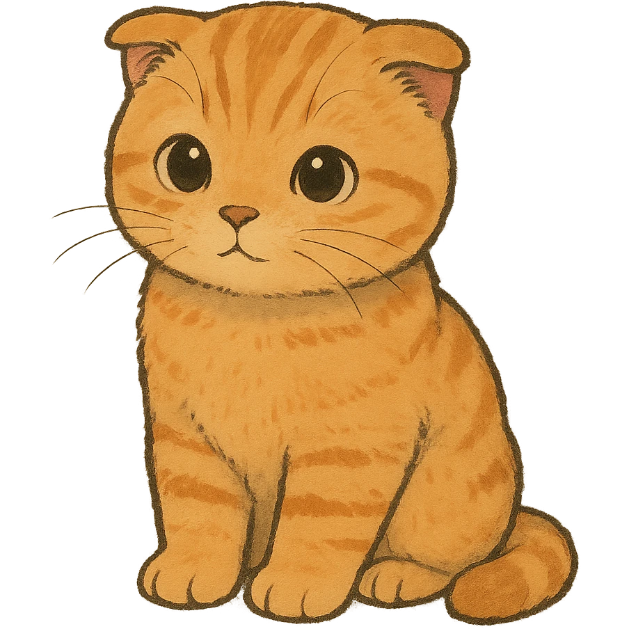 cute scottish fold orange kitten emoji