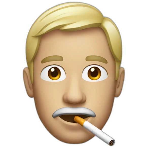 man with a cigarette in mouth emoji