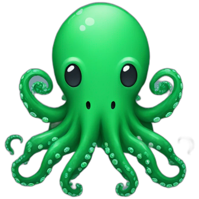 Green pixel art octopus emoji
