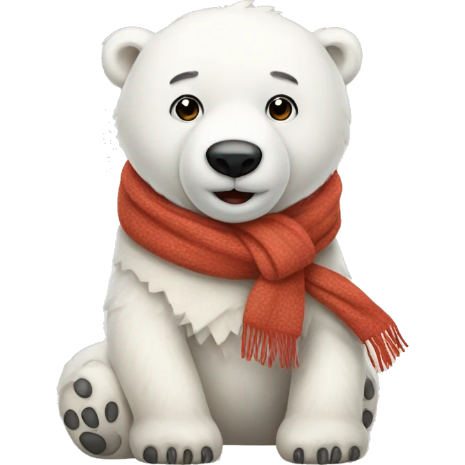 cute polar bear with scarf emoji