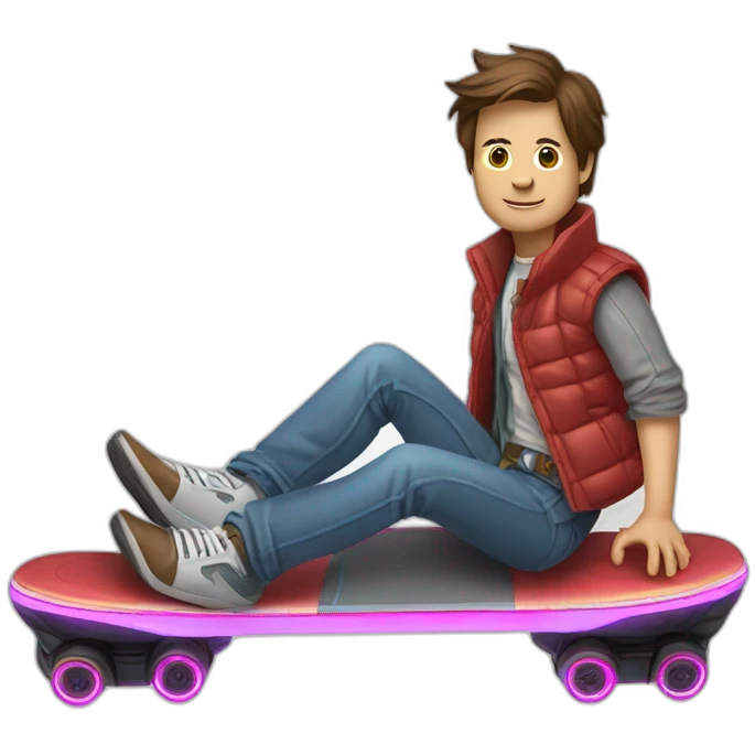 Marty Mcfly on a hoverboard emoji