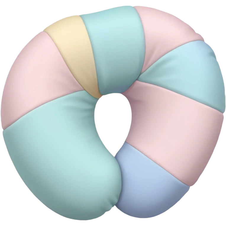 Travel neck pillow with subtle soft colors, not bright emoji