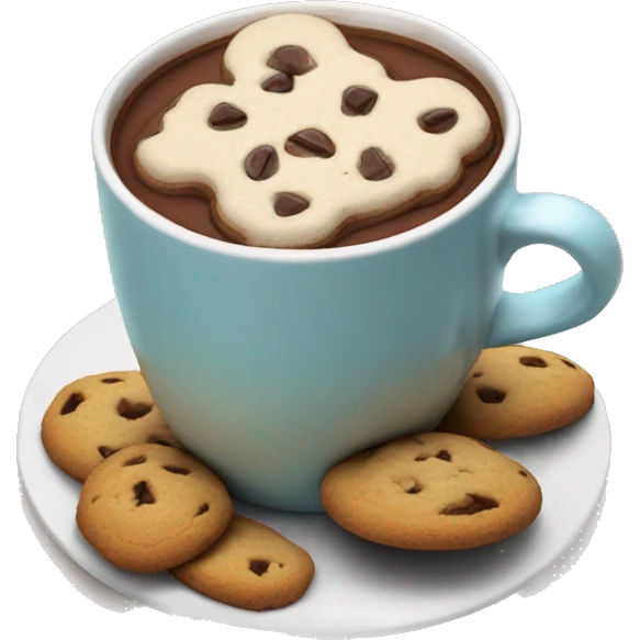 Hot chocolate with cookies in the side  emoji