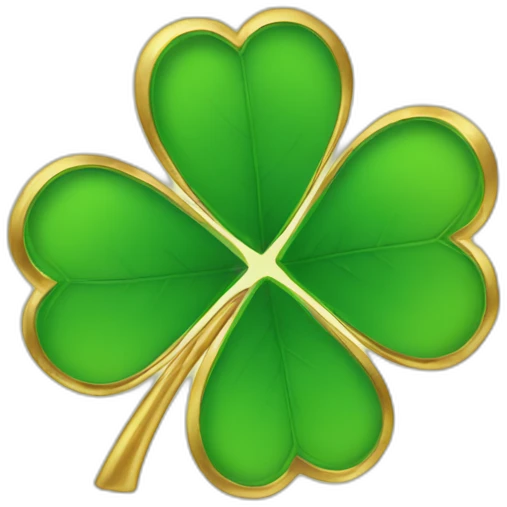 gold outline-five-leaf-clover emoji