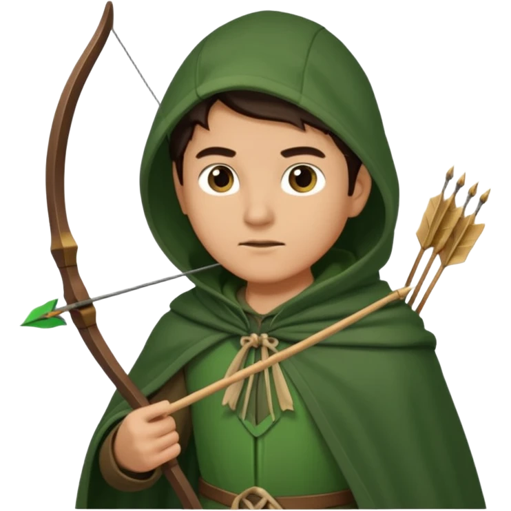The classic image of a hunter carrying a bow and arrow emoji