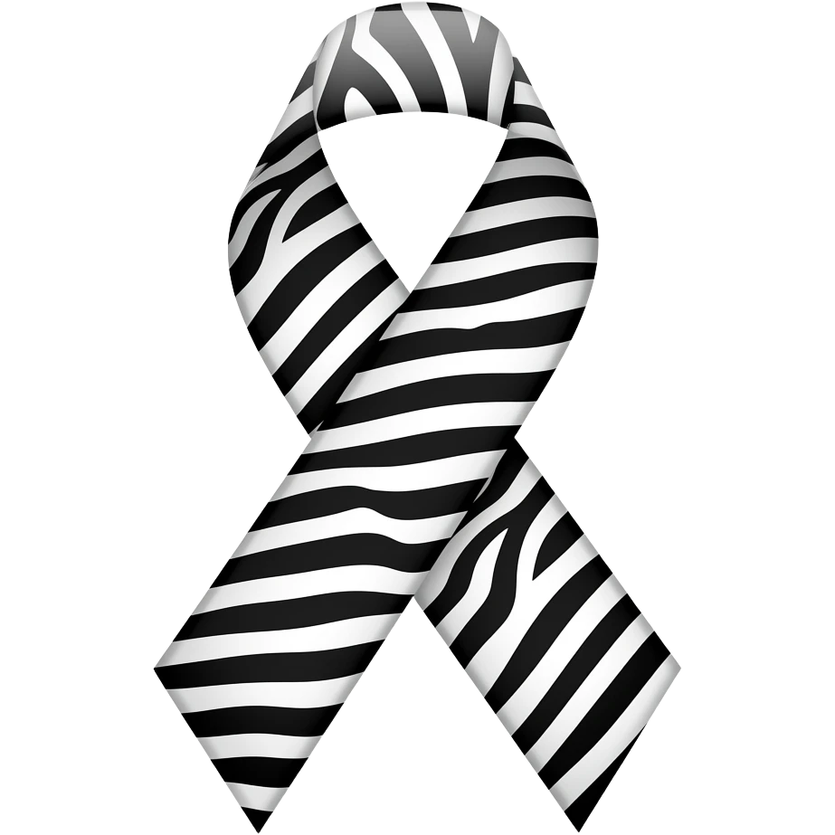 zebra print awareness ribbon emoji
