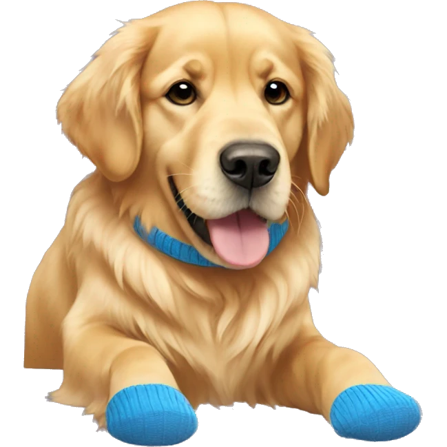 Golden retriever wearing socks emoji