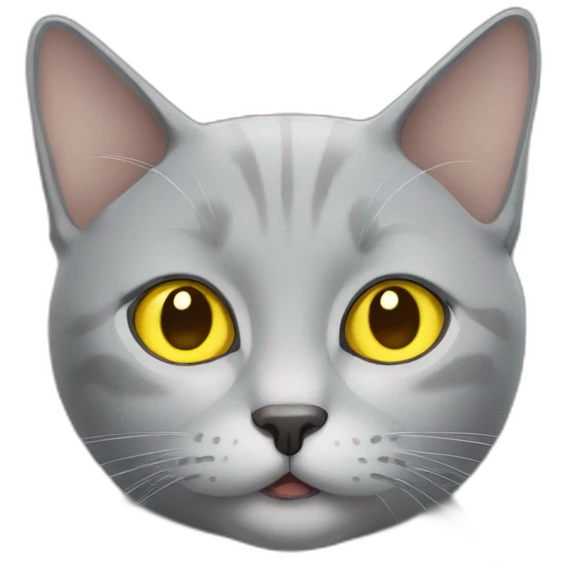 Grey cat with yellow eyes winks emoji