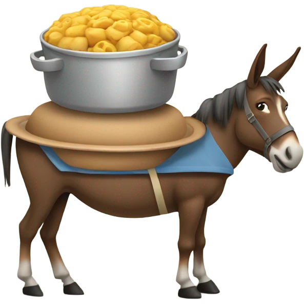 Mule carrying Casserole  emoji