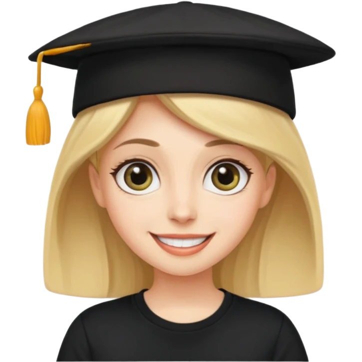 나는 여자이고 눈이 큰 편이고 MBTI는 ENTP야.  모자를 즐겨 써. 검정색 티셔츠를 입혀줘. 성격은 웃기고발랄하게 표현됐으면좋겠어. emoji