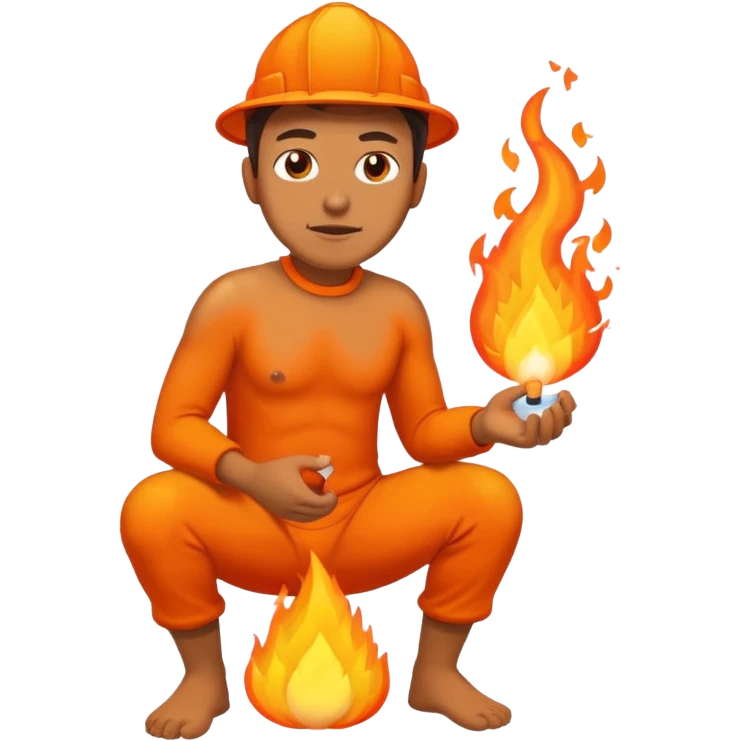 Man peeing fire emoji