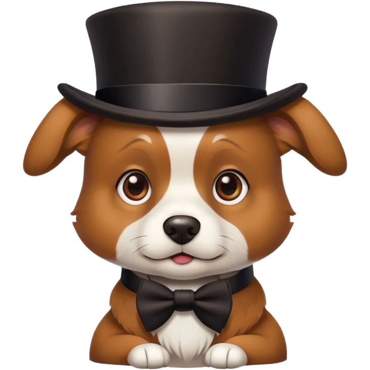 Dog wearing top hat emoji
