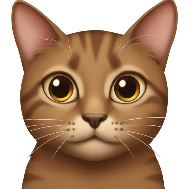 Portrait of a brown cat with long eyelashes emoji