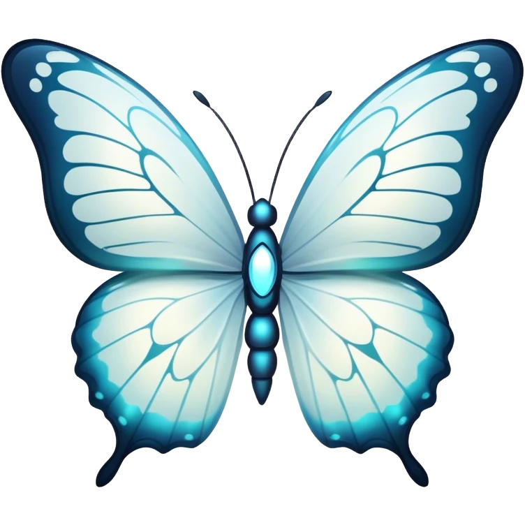 Magic white glowing butterfly emoji