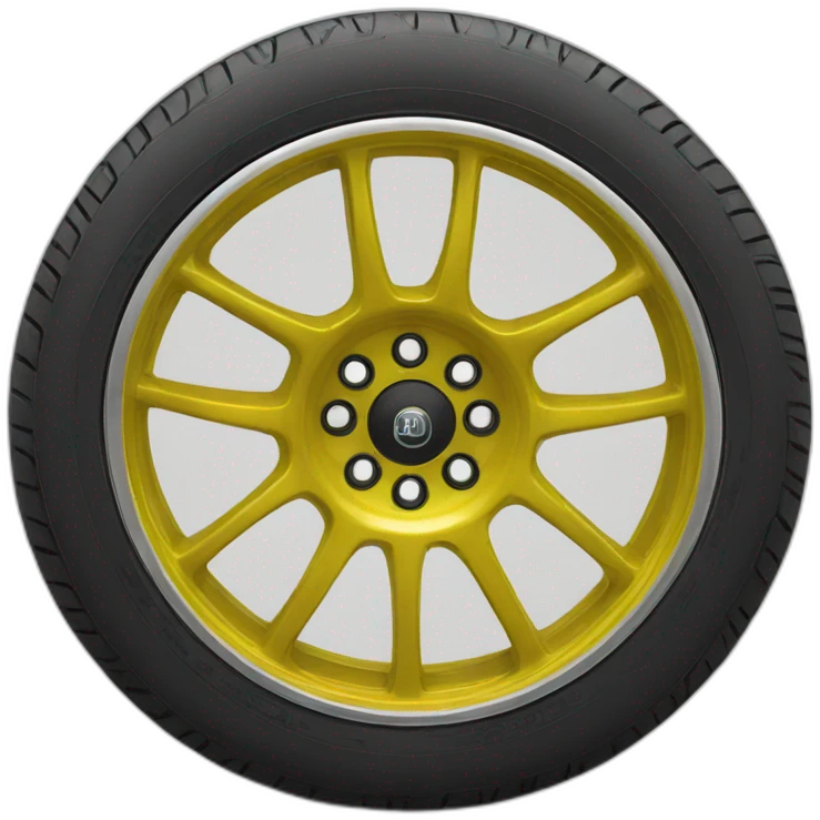 Wheel auto réalistic yellow emoji