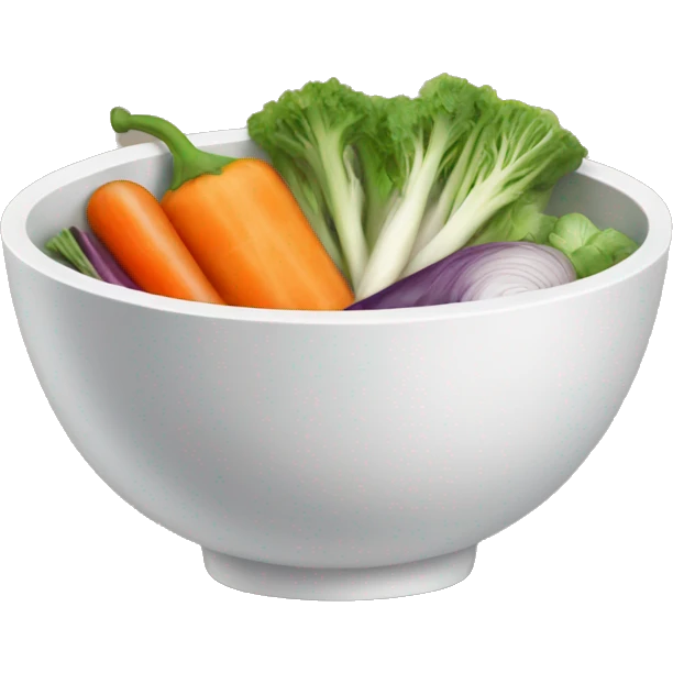 Bowl with sliced vegetables emoji