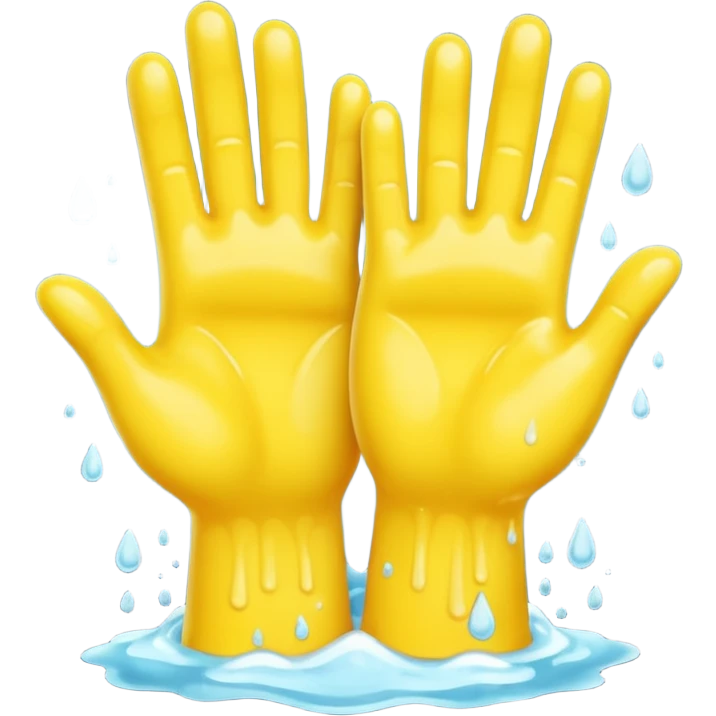 washing four yellow hands emoji