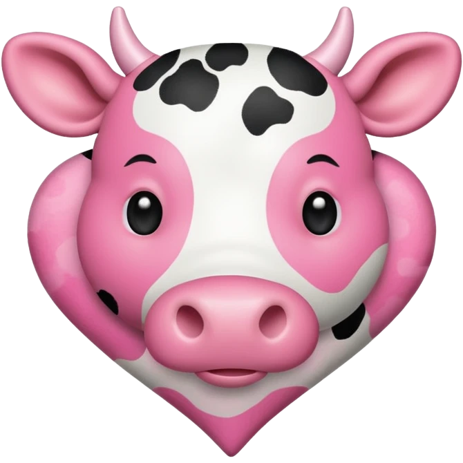 Pink cow spot print heart emoji