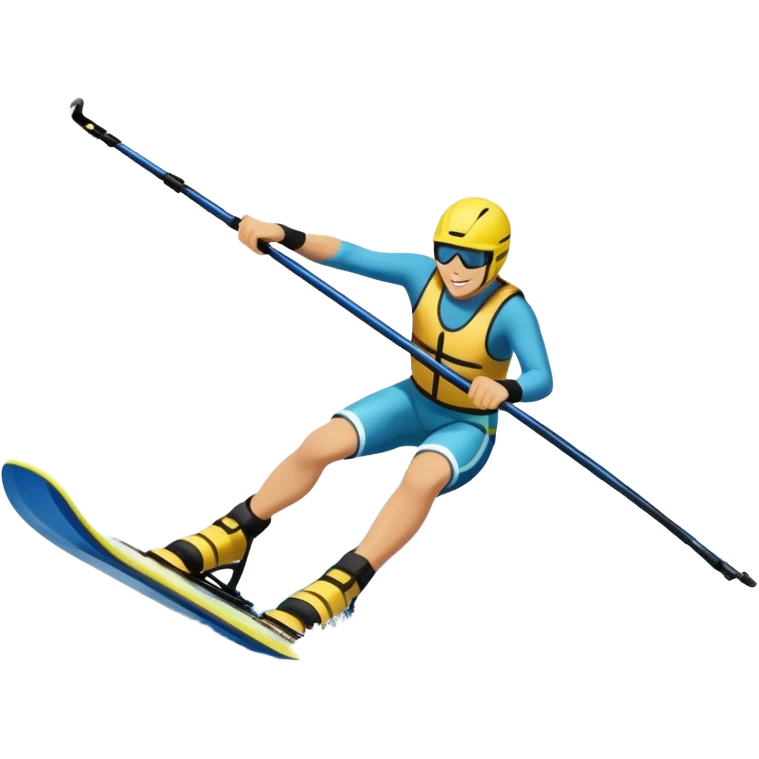 An icon featuring a close-up collage of water skis, splashing water across the surface. The design highlights the motion of the skis cutting through the water. Transparent background emphasizes the thrill of water skiing. emoji
