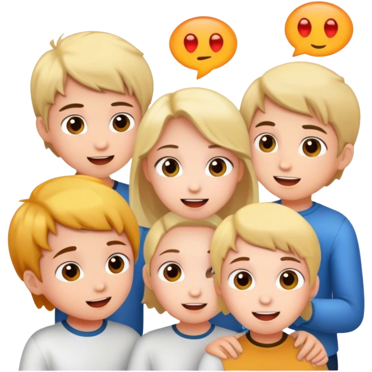 children interacting with a conversational agent emoji
