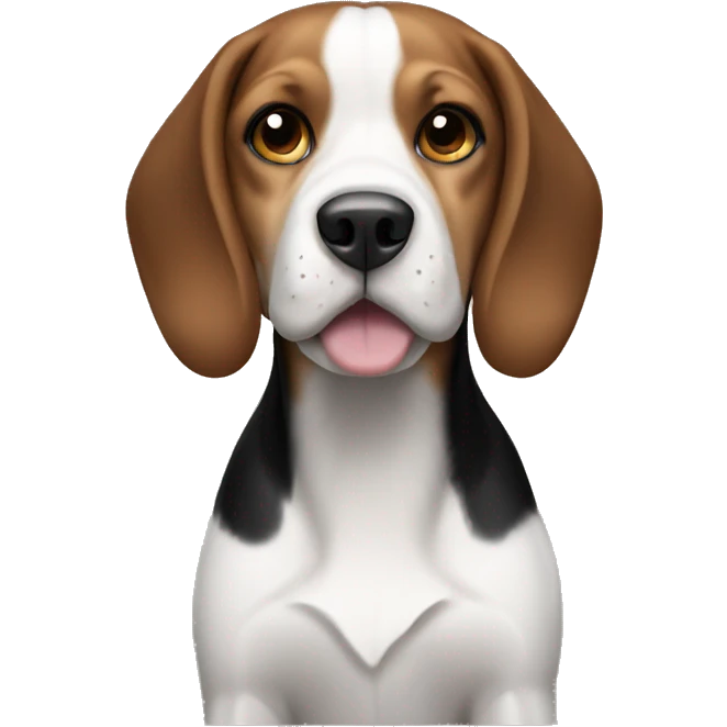 Brown and black and white beagle emoji