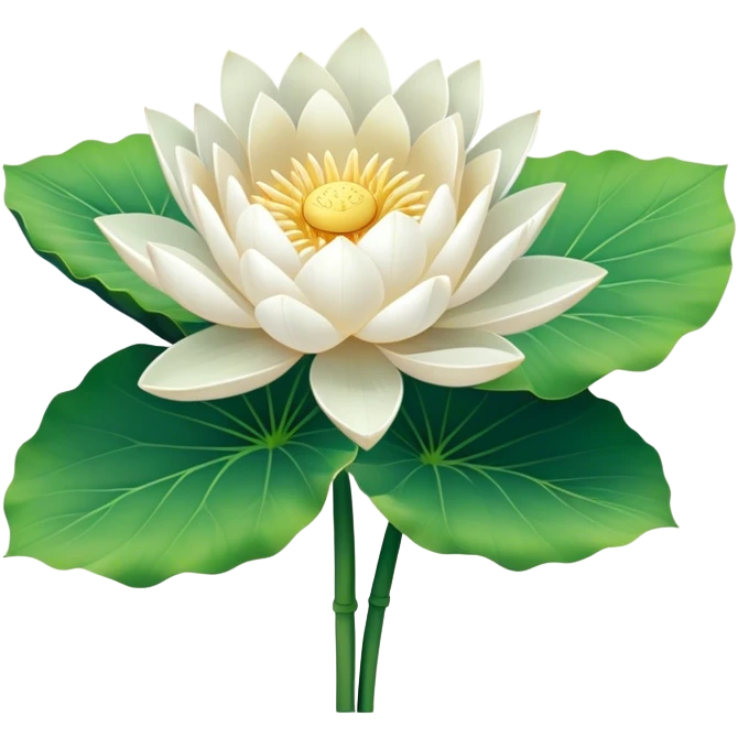 bouquet white Nymphaea lotus,stem, Nymphaea Lotus leaf emoji