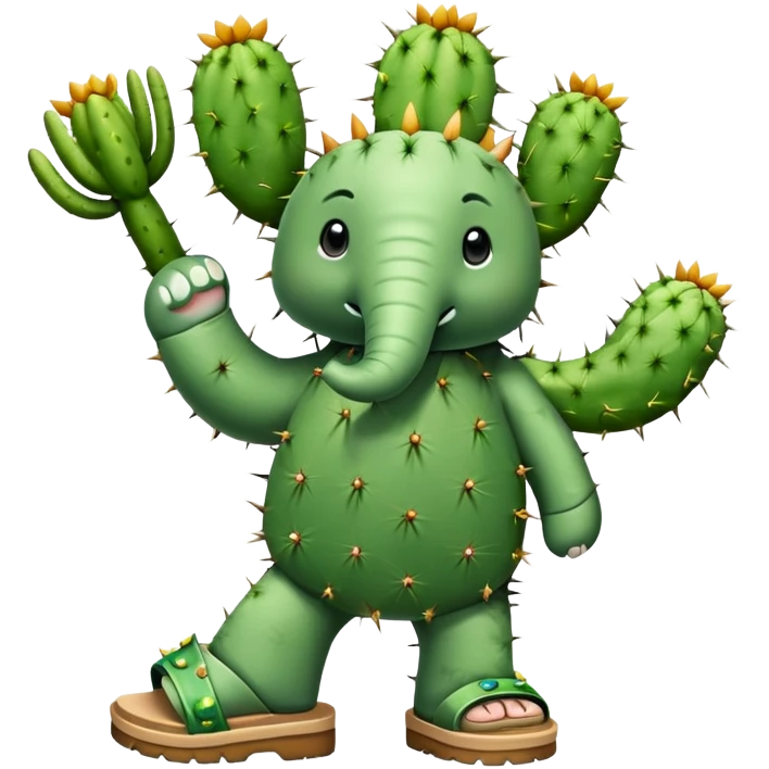 Elephant cactus wearing sandal  emoji