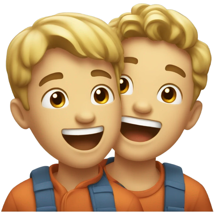 boys sharing a joyful moment emoji