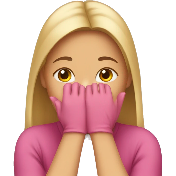 Girl hidding back her hands  emoji