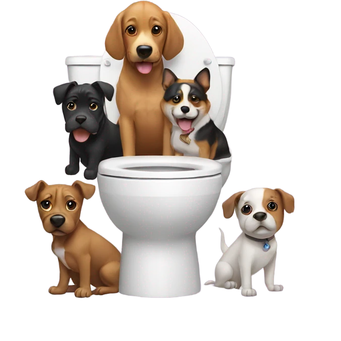 Toilet with dogs  emoji