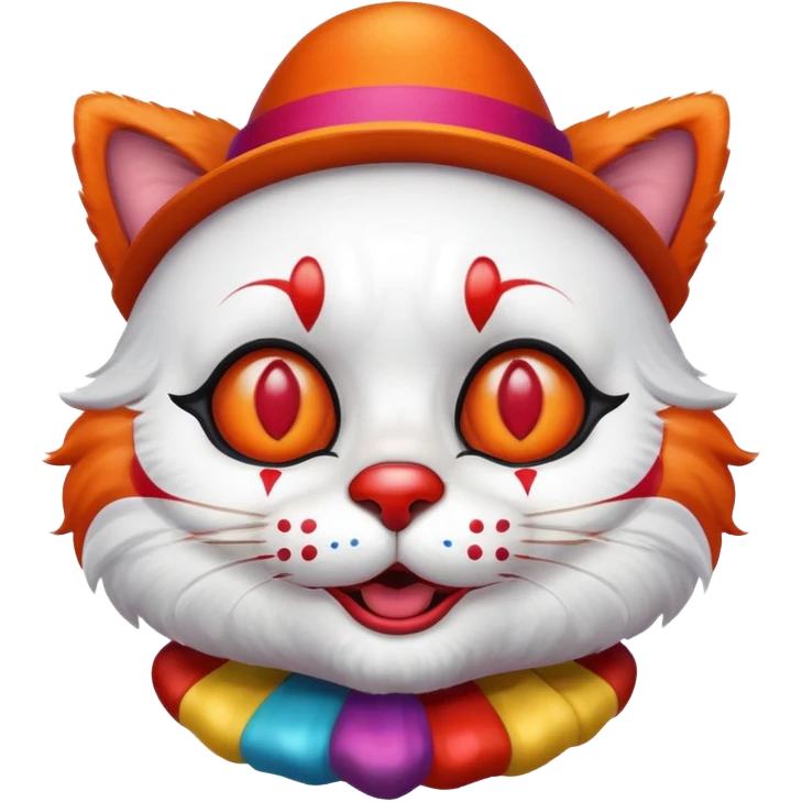 cat dressed as a clown emoji