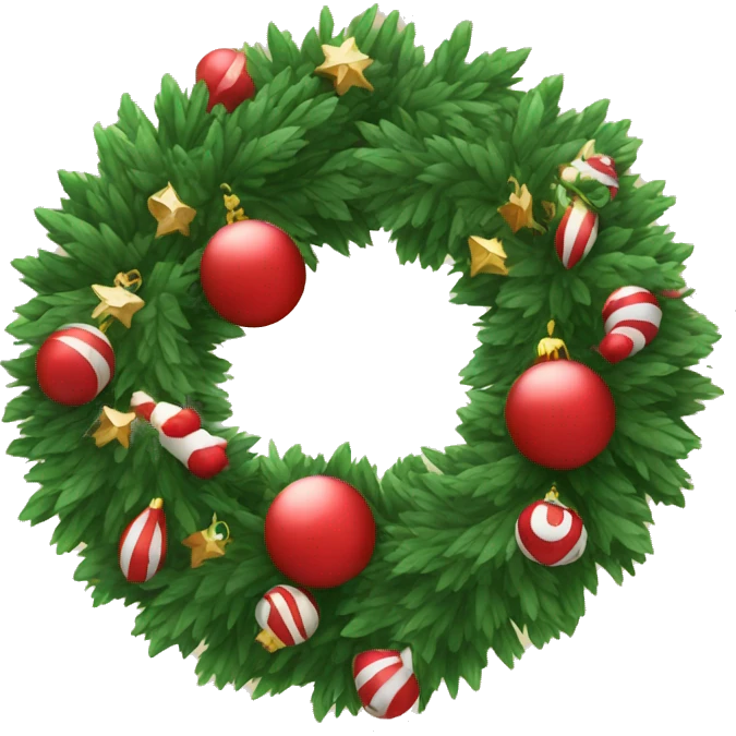 Wreath garland with ornaments ￼  emoji