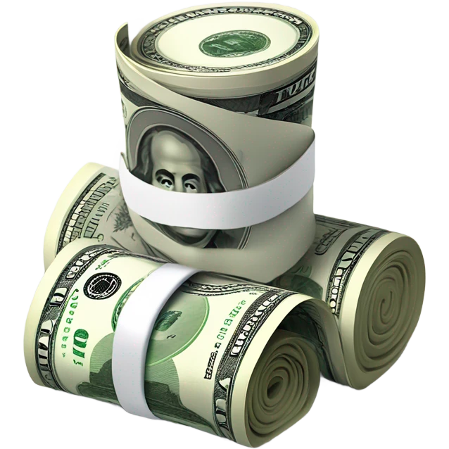 Rolles up dollar emoji