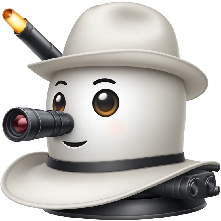 Create a white hat that loves professional AV systems, fast cars, shooting, and firing cannons. emoji