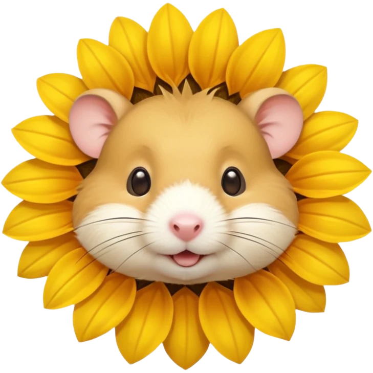 A sunflower with a hamster face 🌻🐹 emoji