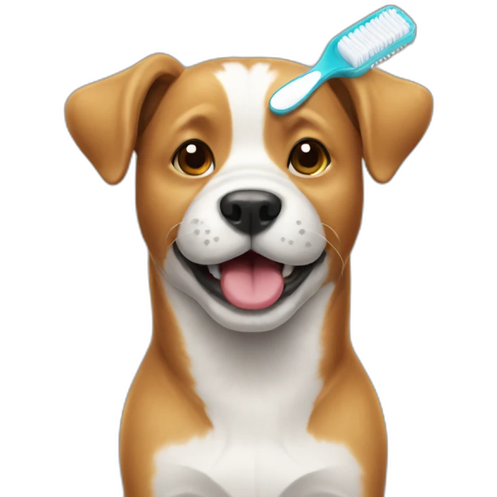 dog and toothbrush emoji