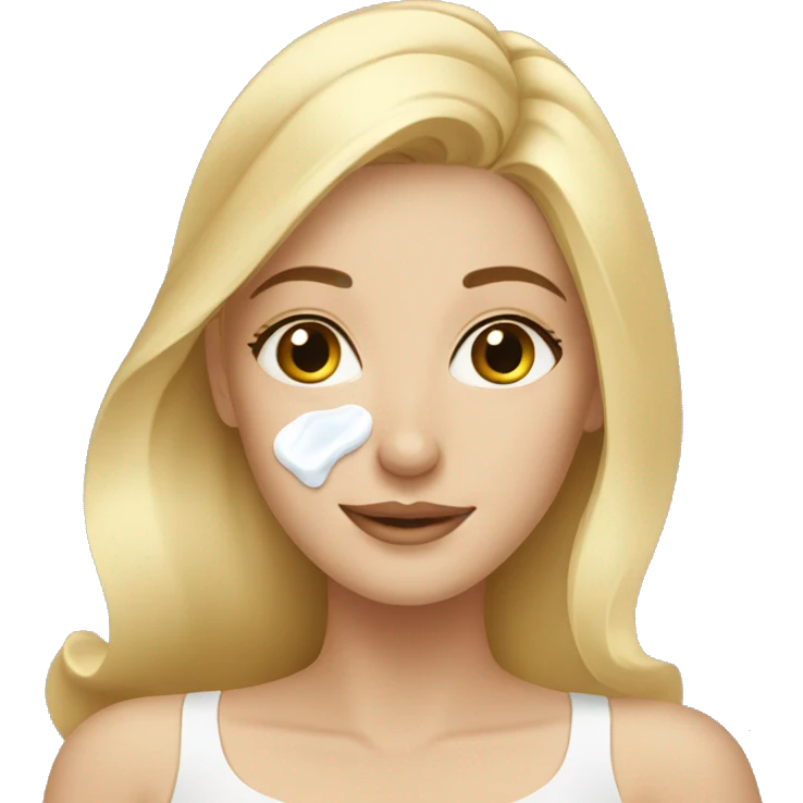 Blonde girl doing skin care emoji