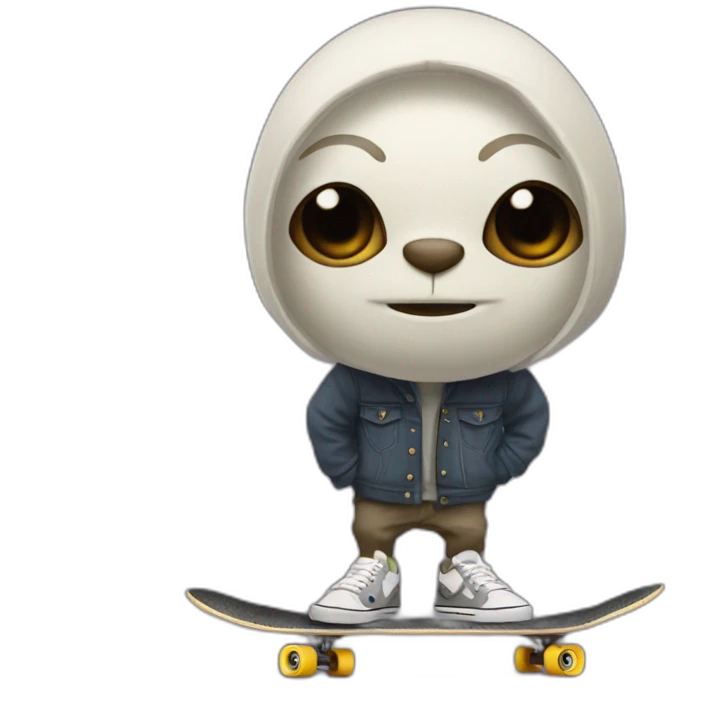 skateboarding grogu emoji