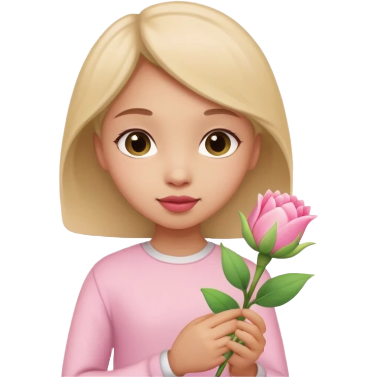 دختری که جوانه جانبی گل میگیره emoji
