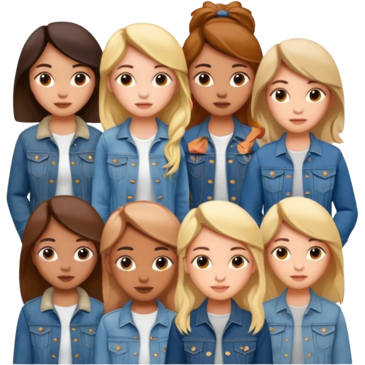 girls in jean jackets emoji