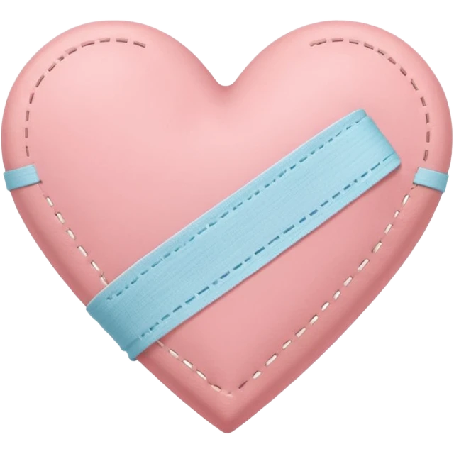 A minimalist pastel illustration of a heart with a bandage, inspired by the ❤️‍🩹 emoji. Soft pastel colors — dusty pink emoji