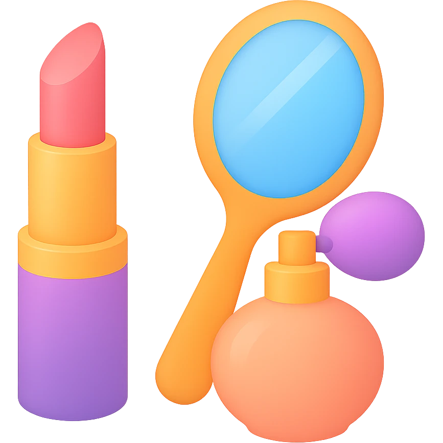 beleza, colorful icon style, soft gradients, beauty theme emoji