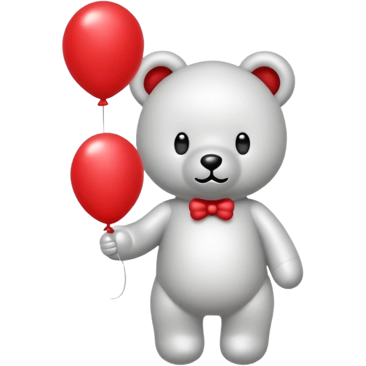 Niedliches gespenst in teddybärform mit einem luftballon in der hand emoji