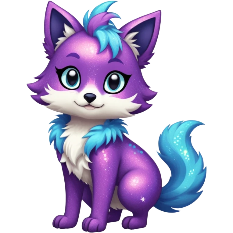 Cool cute Kawaii edgy fantasy animal sparkle fursona Fionbri by griffsnuff & LiLaiRa & Falvie full body emoji